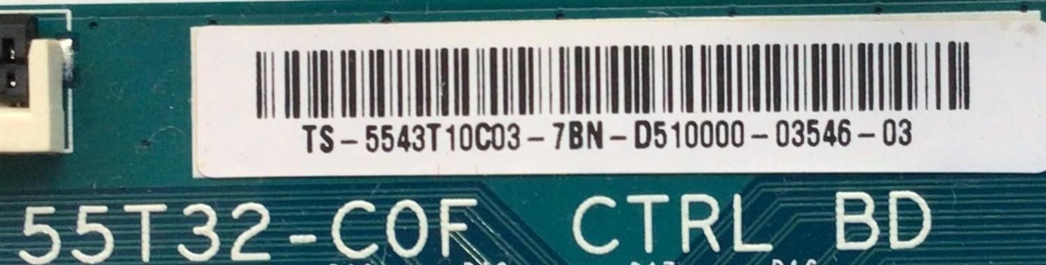 KIT DE TARJETAS PARA TV INSIGNIA / MAIN XHCB01K039 / 715G8501-M01-B00-005T / T-CON 55.43T10.C03 / 5543T10C03 / 55T32-C0F / 55T32-COF / FUENTE PLTVGQ361XAS1 / 715G8095-P01-003-002S / PANEL TPT430U3 -QVN03.U REV:S0B0A / MODELO NS-43DR620NA18 - Imagen 6